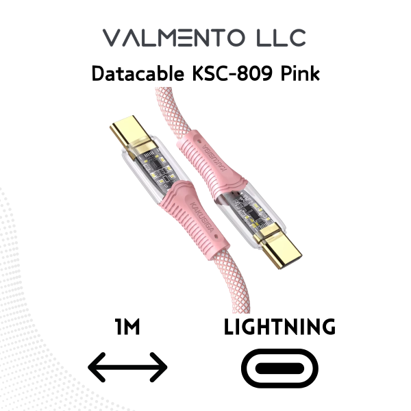 Datenkabel Kokusiga KSC-809 USB-C zu Lightning, Pink, 1m